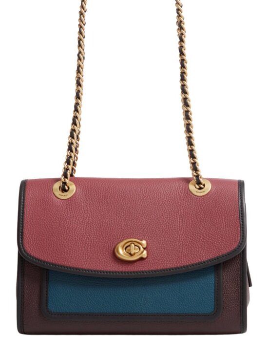 Coach Handbags - NWT COACH Peacock Colorblock Multi Parker Leather Shoulder Bag w. Chain Strap